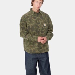 Carhartt WIP Hubbard Canvas Duck Camo Office Green Shirt